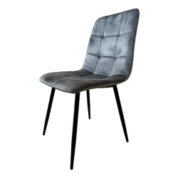 Scaun de living si bucatarie Rizea FDC4, tapiterie catifea, cadru metalic, 90 kg, 85x44x40 cm, gri - Img 3