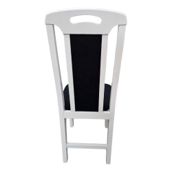 Scaun de living si bucatarie, SB Tim, din lemn masiv fag, tapiterie stofa, lacuit, 120 kg, 96x43x40 cm, Alb Negru - Img 3