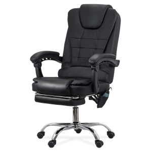 Scaun directorial cu functie de masaj OFF 418M, temporizator, 7 puncte, inaltime reglabila, cadru cromat, 120 kg, negru