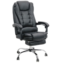 Scaun directorial ergonomic OFF 418, piele ecologica, functie recliner, suport picioare extensibil, inaltime reglabila, 120 kg