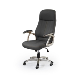 Scaun directorial HM Edison, Cadru Polipropilena, Piele ecologica, Inaltime ajustabila, Sistem Balansare, 120 kg, 118x64x70 cm, Negru - Img 2