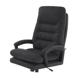 Scaun directorial HM Harbor, piele ecologica, inaltime reglabila, mecanism de balansare, perne duble, 120 kg, negru - Img 2