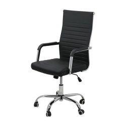 Scaun directorial OFF 319, ergonomic, piele ecologica, mecanism balans, baza cromata, 110 kg - Img 3