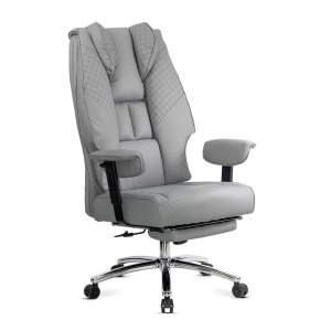 Scaun directorial OFF421, piele ecologica, robust, cadru metalic, mecanism sincron, brate reglabile, 150 kg - Img 2