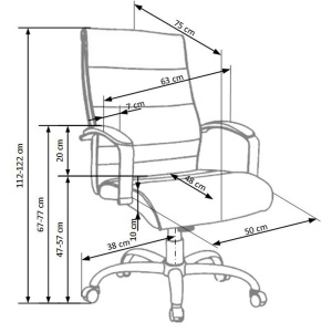 Scaun directorial piele HM Teksas negru - Img 3