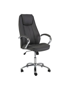 Scaun directorial SL Q036, Piele ecologica, Cadru Metalic, Inaltime ajustabila, 100 kg, Gri