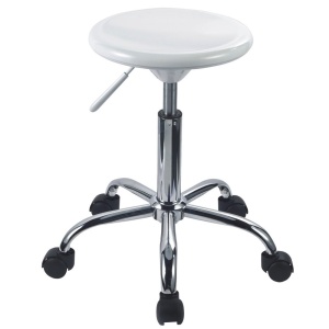 Scaun laborator Berna, PVC, Cadru cromat, Inaltime reglabila, 80 kg - Img 1