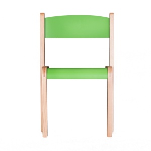 Scaun lemn gradinita Bambi, H35, verde - Img 2