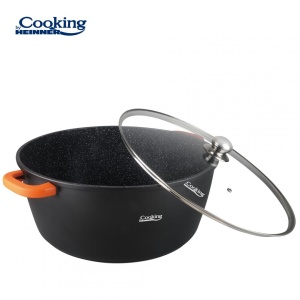 SEMIOALA ALUMINIU+CAPAC 44X19 CM,23L,DARK LINE, COOKING BY HEINNER - Img 2