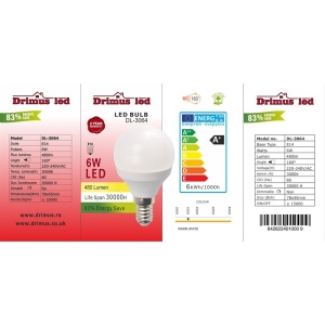 Set 10 Becuri LED Drimus 6W E14 Lumina Calda DL 3064 - Img 2