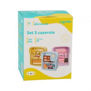 Set 3 caserole multicolore U-Grow, 3 x 300ml - Img 8