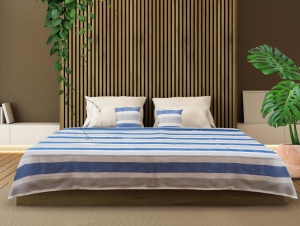 SET CUVERTURA PAT KS 200X220CM ZIA BLUE - Img 4