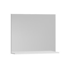 Set mobilier baie suspendat, cu lavoar ceramic, GN0541, front MDF, 80 cm, 2 sertare, glisiere soft close si oglinda cu polita GN0551, PAL, alb - Img 2