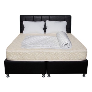 Set Saltea ortopedica cu arcuri, Super Ortopedica Sofia, 140x200x20cm, fermitate medie, plasa arcuri tip Bonell, fata vara-iarna, sistem aerisire cu butoni, Saltex plus 2 perne matlasate, 50x70cm si husa hipoalergenica, microfibra, lavabila la 95 C - Img 2
