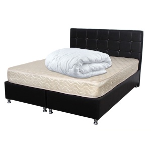 Set Saltea ortopedica cu arcuri, Super Ortopedica Sofia, 180x200x20cm, fermitate medie, cu plasa arcuri tip Bonell, fata vara-iarna, sistem aerisire cu butoni, Saltex plus pilota microfibra iarna, umplutura fibre de poliester, 200x220cm
