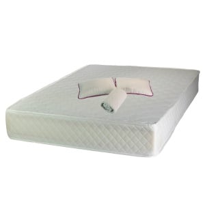 Set Saltea ortopedica, Uranus Standard Spring Comfort 180x200x26cm, plasa de arcuri Bonell, fermitate mediu spre tare, Saltsib plus 2 perne matlasate, umplutura siliconizata hipoalergenica, 50x70cm si protectie microfibra, cu elastice pe colturi
