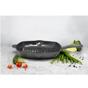 Tigaie grill din fonta dreptunghiulara 26.5 x 26.5 x 4.5 cm - Img 3