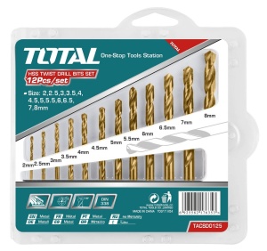 TOTAL - SET BURGHIE PENTRU METAL HSS: 12 BUC