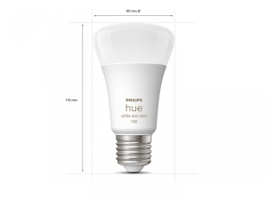 2 Becuri LED RGB inteligente Philips Hue A60, Bluetooth, E27, 9W (75W) ,1100 lm, lumina alba si color (2000-6500K) - Img 3