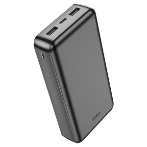 Baterie externa 20000 mAh, incarcare rapida, 1x Tip-C, 2x USB, 1x MicroUSB, indicator LED, Hoco J100A, Negru