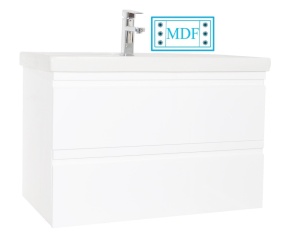 Baza si lavoar ceramic GN7861, mobilier baie suspendat 100 cm, dreptunghiular, front MDF, sertare soft close, alb - Img 2