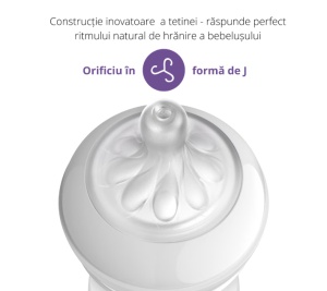 Biberon Philips Avent Natural Response SCY900/01, 125 ml, tetina care functioneaza ca sanul mamei, cu debit 2, tetina fara scurgeri, +0 luni, fara BPA, usor de curatat - Img 2