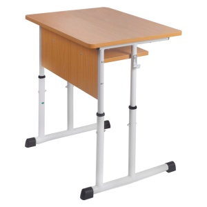Birou scolar reglabil pe inaltime, ergonomic, spatiu depozitare, PAL melaminat, 70x50x76 cm, natur - Img 1