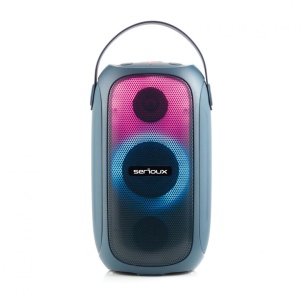 Boxa portabila Serioux PartyBoom, putere RMS: 55W, raport S/N >70dB, T.H.D.: <0.3%, frecventa : 40Hz~20KHz, baterie: 7.4V 3600Mah , functie TWS, functie Extra Bass, 8 moduri de iluminare RGB , IPX5 Waterproof/Bluetooth/USB/TF card/AUX - Img 12
