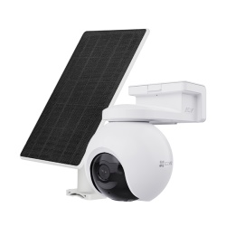 CAMERA PT EZVIZ CU PANOU SOLAR EB8 4G 4K KIT, Senzor CMOS de scanare progresivă de 1/2.8" de 8 MP, Lentila superioară: 4mm@ F1.2 Diagonal angle: 104°, Horizontal angle: 83° Vertical angle:44, IR 35M, Unghiul PT: Pan: 340°, Tilt: 75°, Înclinare: 90°