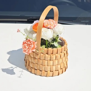 Cos bambus impletit 12 cm nature – decoratiuni florale si aranjamente naturale - Img 3