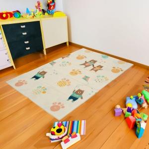 Covor de joaca pentru copii U-Grow, din spuma, pliabil, 2 fete, impermeabil, izolant, 120 x 180 x 1 cm, alfabet - Img 1