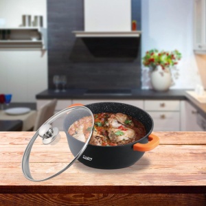 CRATITA ALUMINIU TURNAT+CAPAC,16x7.5 CM, 1.2 L, DARK LINE,COOKING BY HEINNER - Img 2