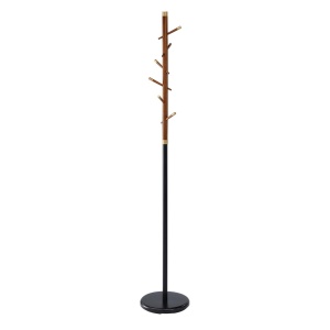 Cuier tip pom HM W67, baza metalica, 6 agatatori, de podea, negru - Img 2