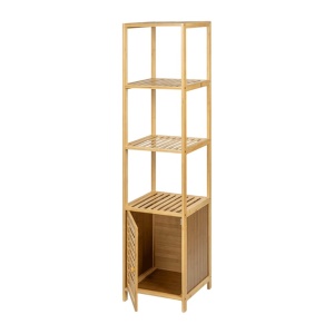 Etajera depozitare KL270, cu 3 rafturi, usa, lemn, multifunctional, natur