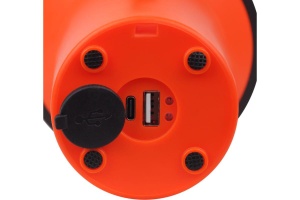Lanterna LED de mana Ledvance Spotlight, 3W + 1W COB, 300 lm, lumina rece (6500K), 4 moduri de iluminare, acumulator Li-Ion 2x1200mAh, IP20, cablu incarcare USB inclus, Portocaliu/Negru - Img 4