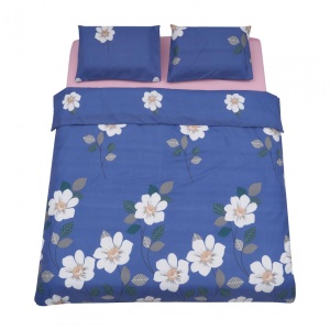 Lenjerie Vanora de pat king size Microfibra Blue Daisy - Img 5