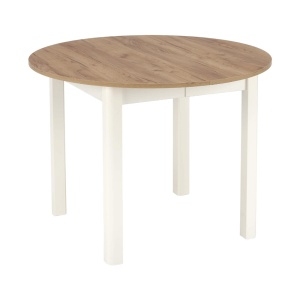 Masa extensibila living si bucatarie HM Ringo, blat MDF, ovala, 6 persoane, stejar alb - Img 2