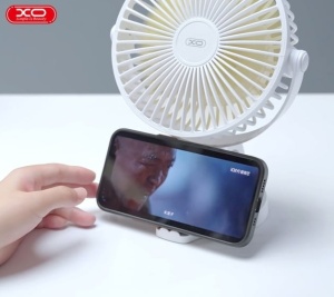 Mini ventilator de birou, 5W, 1200 mAh, 3 trepte viteza, reincarcabil, Alb - Img 2