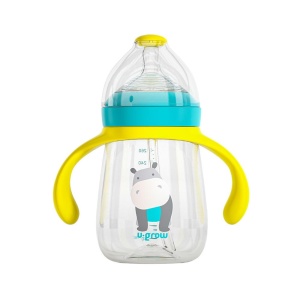 Pachet 3 in 1 cana 260 ml tritan cu 3 accesorii diferite pentru baut : tetina biberon, cioc , pai, blue, U-Grow - Img 3