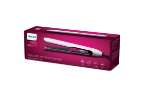 Placa de indreptat parul PHILIPS Prestige BHS520/00, Tehnologie ThermoShield, Placi infuzate cu ulei de argan, 230°C, Ingrijire ioni, 12 setari temperatura, Husa termorezistenta, Albastru deschis, L x A x I (mm) 120x370x95 - Img 2