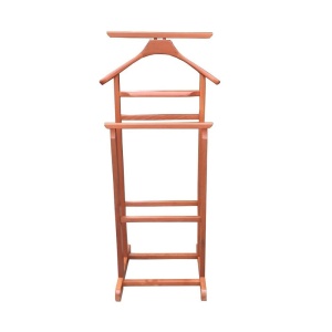 Portmantou suport haine, tip valet, dublu, din lemn masiv, 102 cm, cires - Img 3