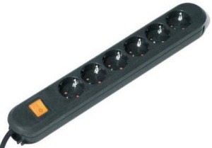 Prelungitor Bachmann SMART 6xCEE7/3 PC, cu intrerupator, lungime cablu 3 m, H05VV-F 3G1.5, NEGRU, demontabil - Img 2