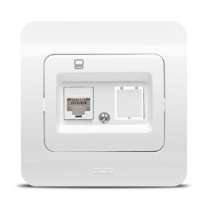 Priza retea, UTP RJ45, incastrabila, gama Jazz, alb, Elbi