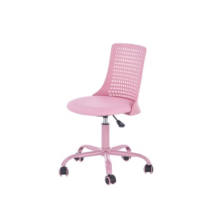 Scaun birou copii din polipropilena HM Pure, piele ecologica, baza vopsita, inaltime reglabila, rotire 360 , 80 kg, roz - Img 2