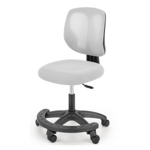 Scaun birou copii HM Nani, ergonomic, inaltime ajustabila, suport picioare, fara cotiere, mesh, 80 kg, gri - Img 2