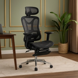 Scaun birou ergonomic multifunctional SYYT 9519, mesh, mecanism a-sincron, suport lombar, brate 3D,150 kg, negru
