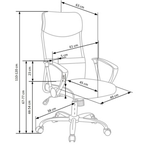 Scaun birou HM Vire, Mesh, Ergonomic, Tetiera cu piele ecologica, Inaltime ajustabila, Mecanism balansare, Rotire 360 , 100 Kg, Alb - Img 3
