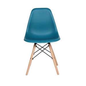 Scaun bucatarie si living Moon, ergonomic, polipropilena, structura lemn, 100 kg, turcoaz - Img 2