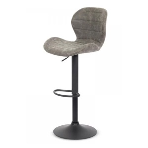 Scaun de bar ABS 144, piele ecologica, suport picioare, ergonomic, inaltime reglabila, 100 kg, gri - Img 2