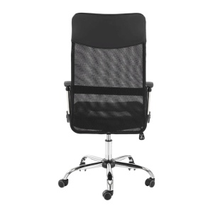 Scaun de birou ergonomic HM Nuble, Mesh, Cadru Metalic, Sezut piele ecologica, Inaltime ajustabila, Mecanism balansare,100 Kg, Negru - Img 3